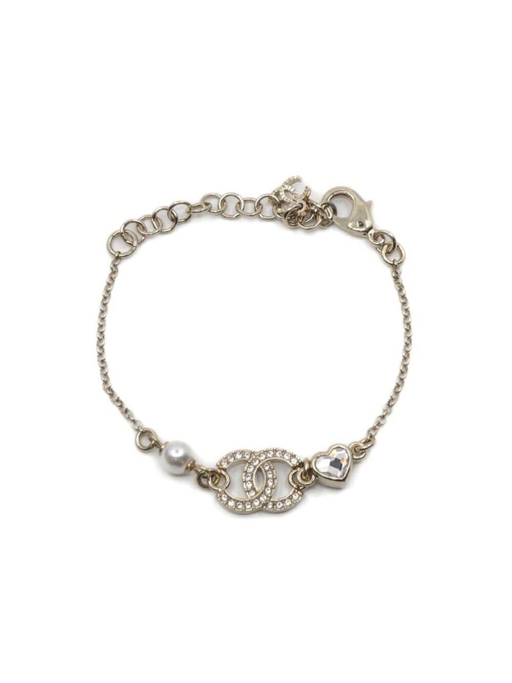Chanel Bracelet CC Logo Pearl Metal Gold